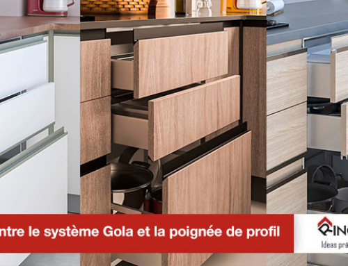 Types de poignées pour tiroirs, différence entre le système Gola et la poignée de profil.