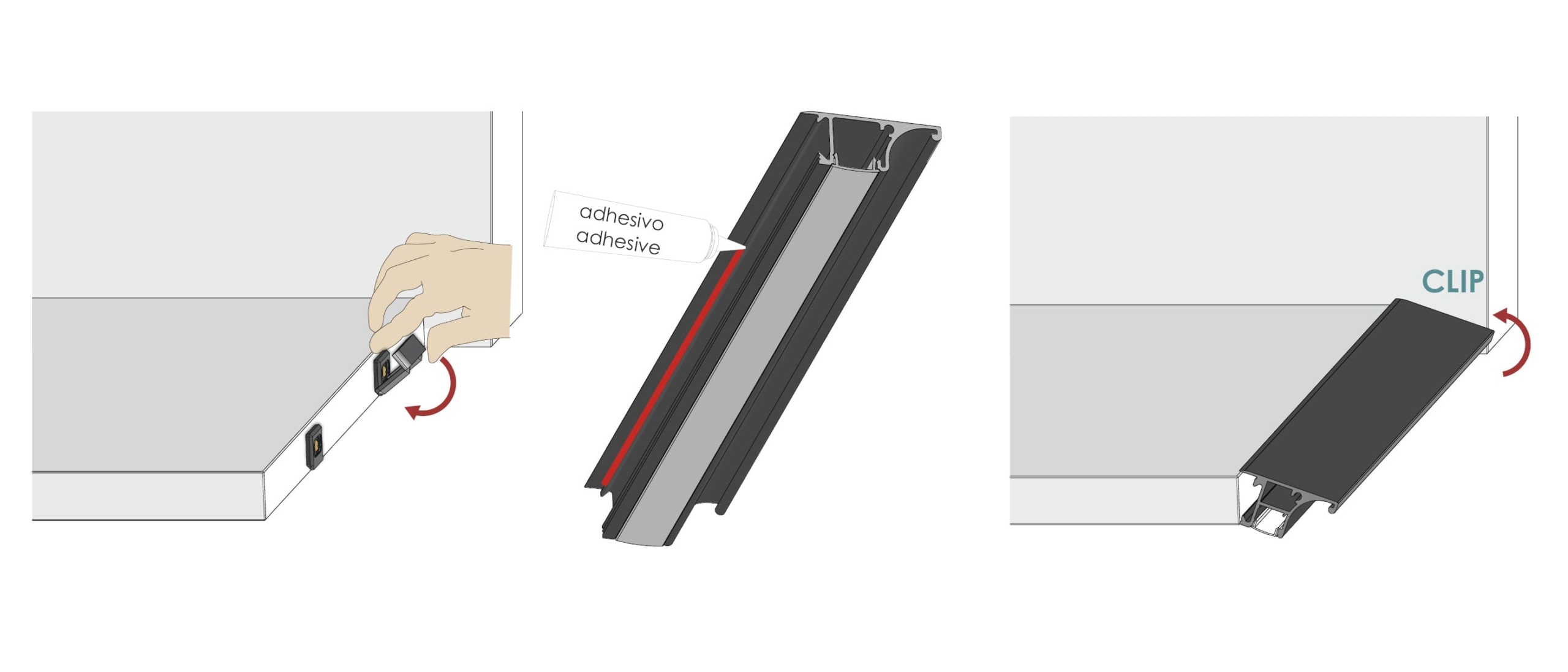 Gola mueble alto LED instalación 02